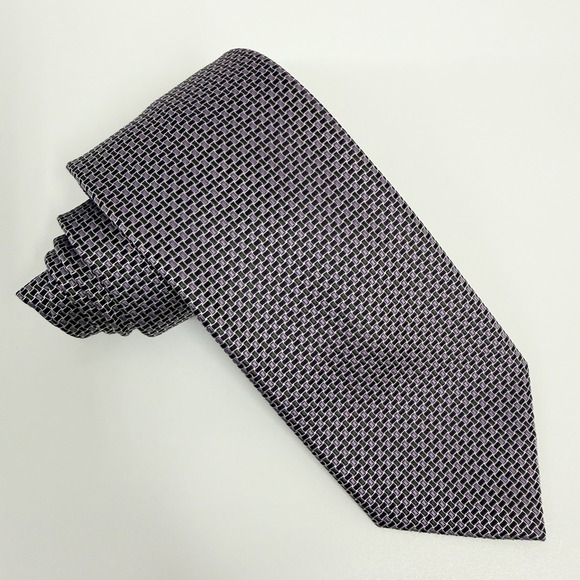 Brioni NEW Men's Recent Tie Geometric Purple Jacquard Silk 3.25" (W) x 58.5" (L) - Picture 4 of 7